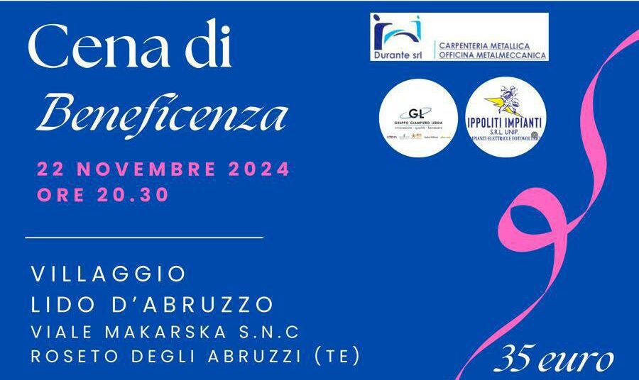 evento beneficienza cena pediatria mazzini teramo opi teramo